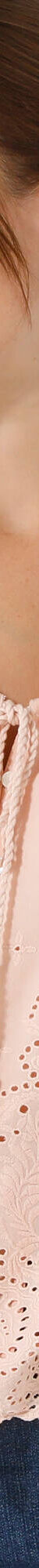 Chemisier boutonné uni, broderie anglaise (rose poudré) Chemisier boutonné uni, broderie anglaise (rose poudré)
